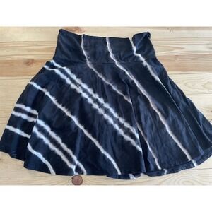 Allen Allen Skirt Womens Sz L Black Knit Tie-Dye Cotton A-Line Pull On SI35